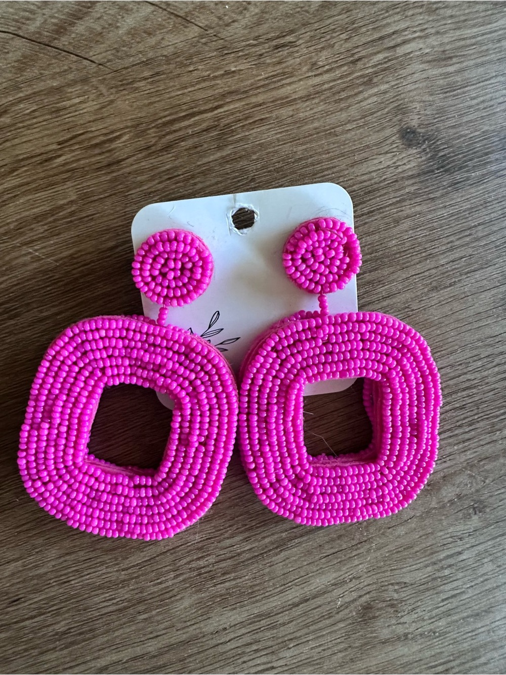 Hot Pink Beaded Statement Earrings